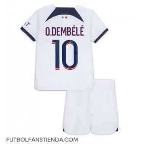 Paris Saint-Germain Ousmane Dembele #10 Segunda Equipación Niños 2023-24 Manga Corta (+ Pantalones cortos)